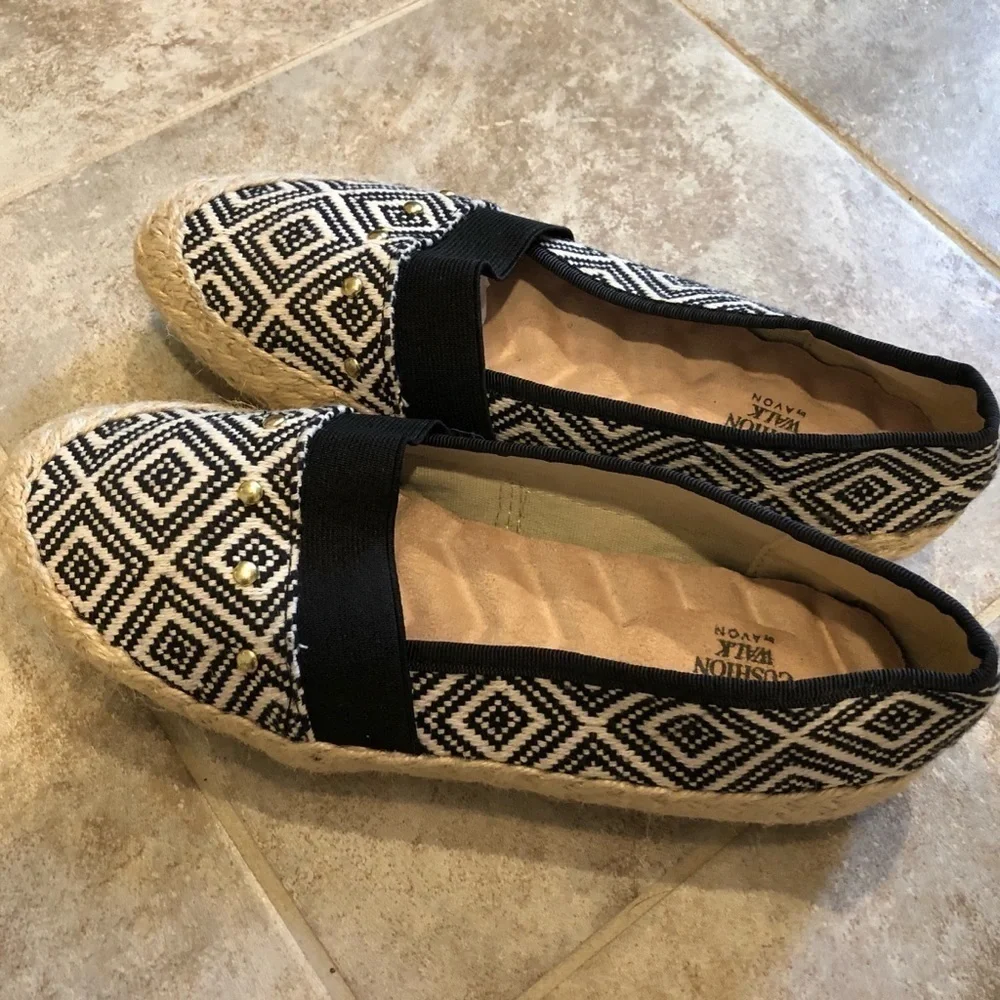 🆕 Avon Cushion Walk canvas studded espadrill…